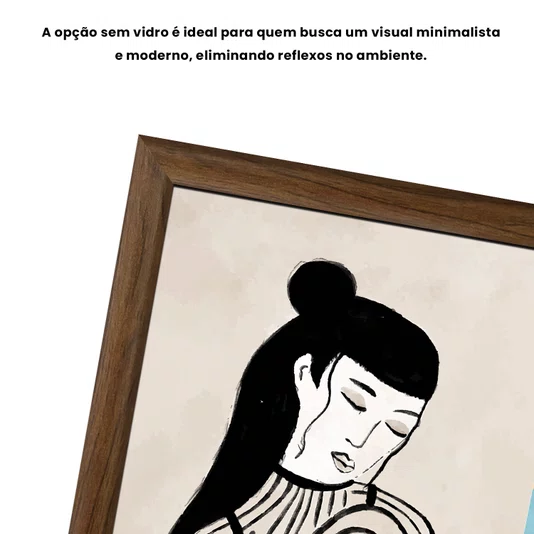 Quadro Decorativo Ilustração Feminina Estilo Modern Heritage