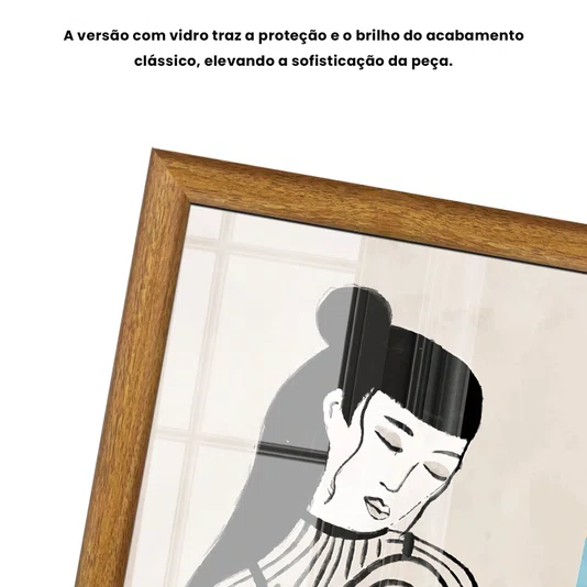 Quadro Decorativo Ilustração Feminina Estilo Modern Heritage