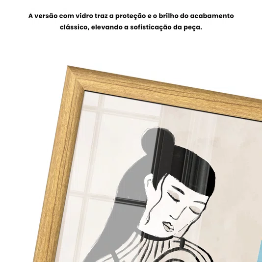 Quadro Decorativo Ilustração Feminina Estilo Modern Heritage