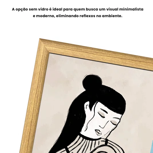 Quadro Decorativo Ilustração Feminina Estilo Modern Heritage