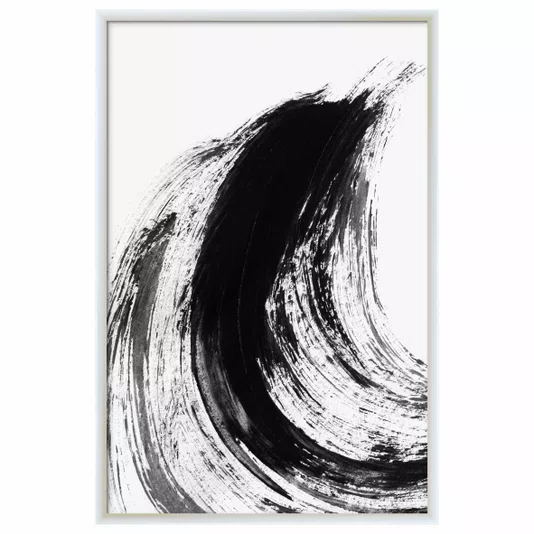Quadro Decorativo Inku Arte de Tinta Abstrata no Estilo Sumiê