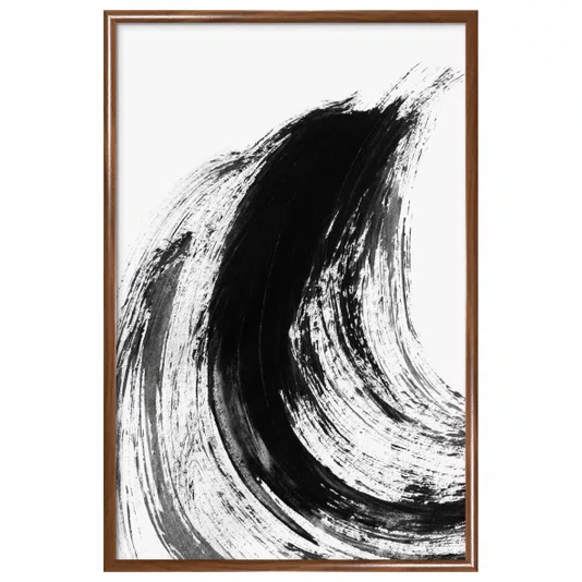 Quadro Decorativo Inku Arte de Tinta Abstrata no Estilo Sumiê