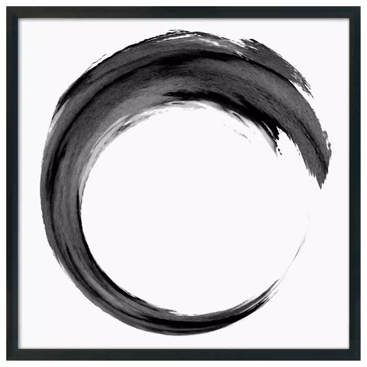 Quadro Decorativo Inku Pintura Enso no Estilo Sumiê