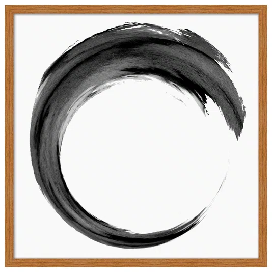 Quadro Decorativo Inku Pintura Enso no Estilo Sumiê