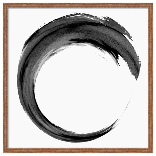 Quadro Decorativo Inku Pintura Enso no Estilo Sumiê