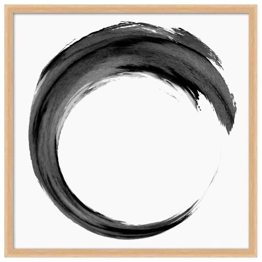 Quadro Decorativo Inku Pintura Enso no Estilo Sumiê