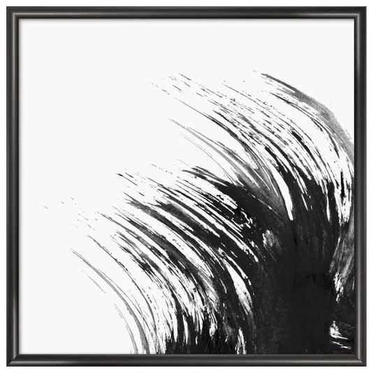 Quadro Decorativo Inku Pintura Traço de Tinta Abstrata no Estilo Sumiê
