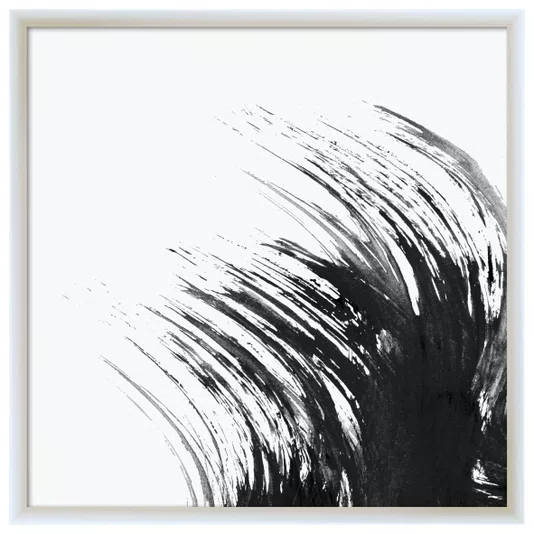 Quadro Decorativo Inku Pintura Traço de Tinta Abstrata no Estilo Sumiê