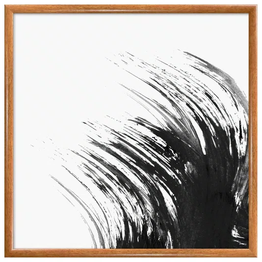 Quadro Decorativo Inku Pintura Traço de Tinta Abstrata no Estilo Sumiê