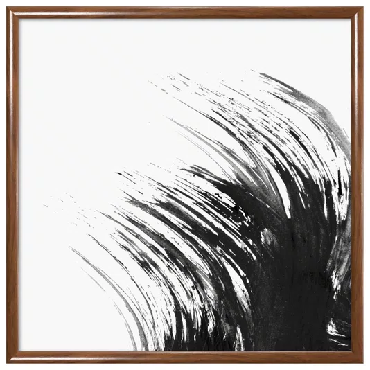Quadro Decorativo Inku Pintura Traço de Tinta Abstrata no Estilo Sumiê