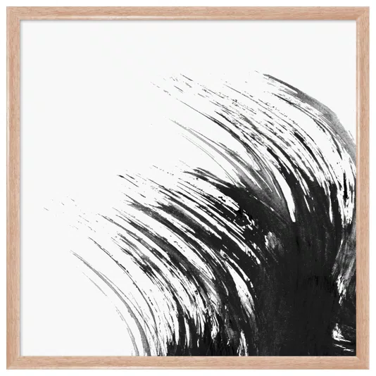 Quadro Decorativo Inku Pintura Traço de Tinta Abstrata no Estilo Sumiê