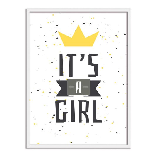 Quadro Decorativo It´s A Girl Branco