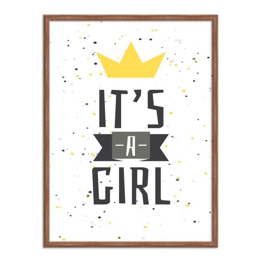 Quadro Decorativo It´s A Girl Branco