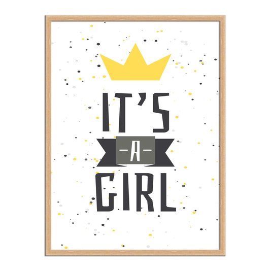 Quadro Decorativo It´s A Girl Branco
