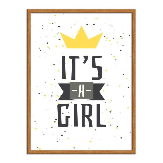 Quadro Decorativo It´s A Girl Branco