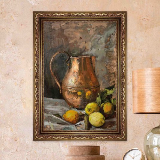 Quadro Decorativo Jarra Com Frutas Vintage Farmhouse