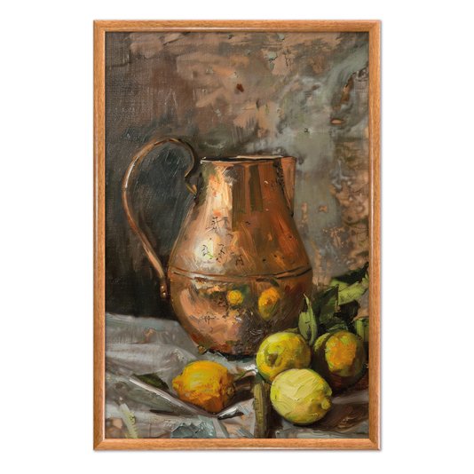 Quadro Decorativo Jarra Com Frutas Vintage Farmhouse