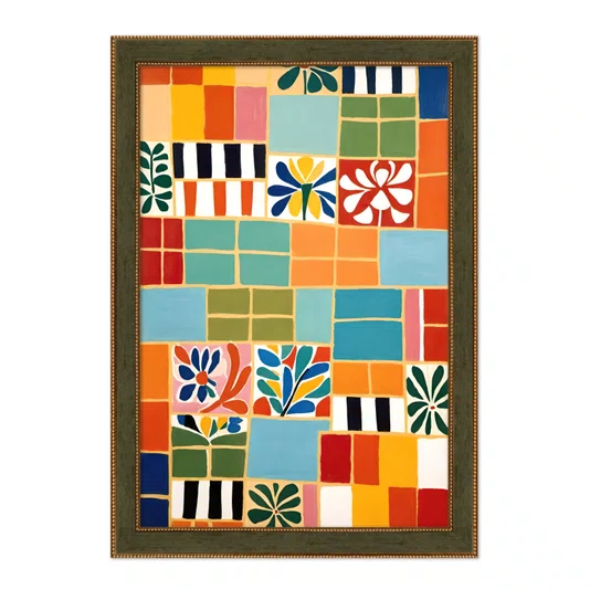 Quadro Decorativo Ladrilho Abstrato Estilo Modern Heritage