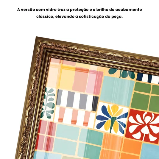 Quadro Decorativo Ladrilho Abstrato Estilo Modern Heritage