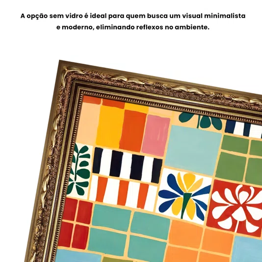 Quadro Decorativo Ladrilho Abstrato Estilo Modern Heritage
