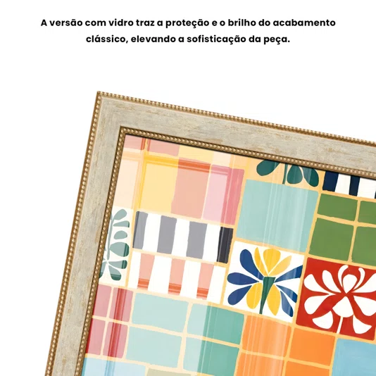 Quadro Decorativo Ladrilho Abstrato Estilo Modern Heritage