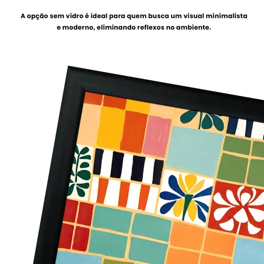 Quadro Decorativo Ladrilho Abstrato Estilo Modern Heritage