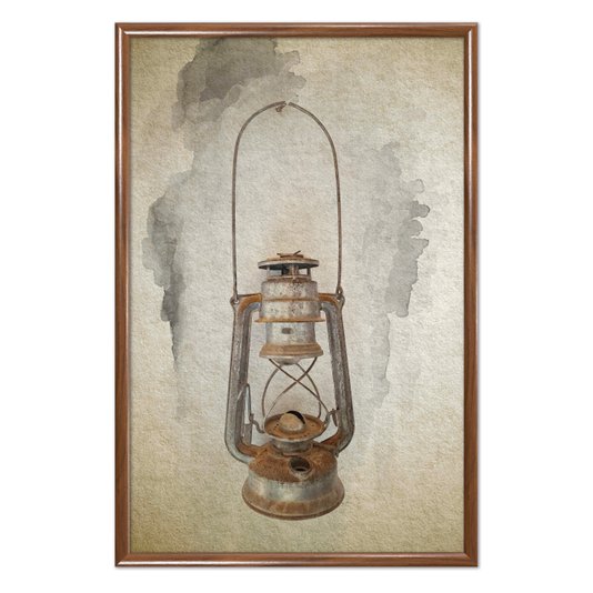 Quadro Decorativo Lampião Vintage Farmhouse