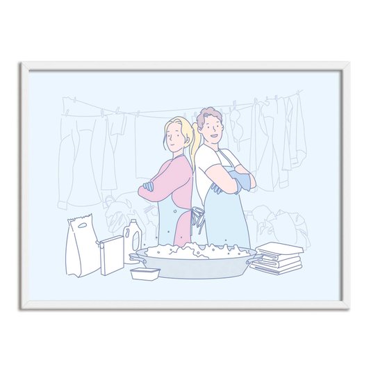 Quadro Decorativo Lavanderia Casal Na Lavanderia