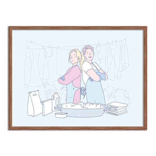 Quadro Decorativo Lavanderia Casal Na Lavanderia