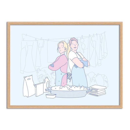 Quadro Decorativo Lavanderia Casal Na Lavanderia