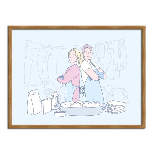 Quadro Decorativo Lavanderia Casal Na Lavanderia