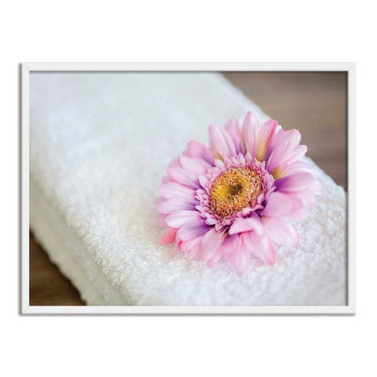 Quadro Decorativo Lavanderia Flor Na Da Toalha