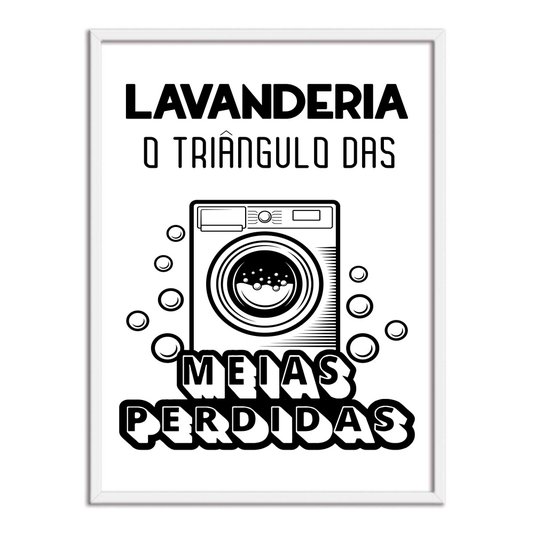 Quadro Decorativo Lavanderia O Triângulo Das Meias Perdidas