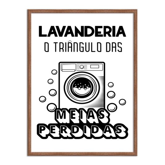 Quadro Decorativo Lavanderia O Triângulo Das Meias Perdidas