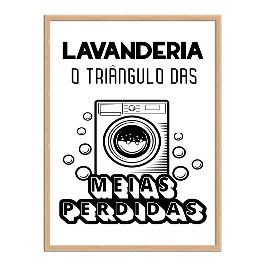 Quadro Decorativo Lavanderia O Triângulo Das Meias Perdidas