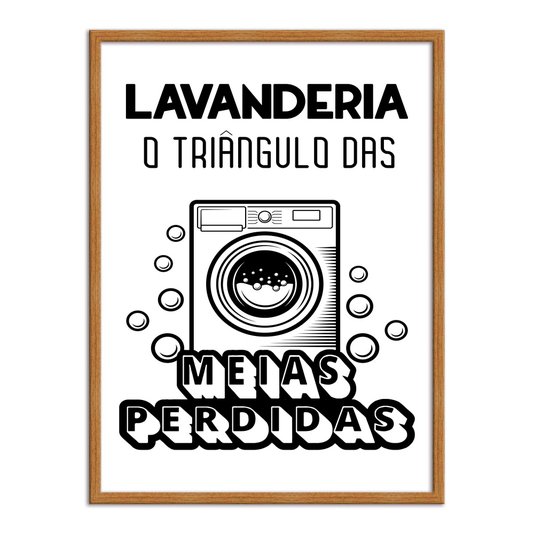 Quadro Decorativo Lavanderia O Triângulo Das Meias Perdidas