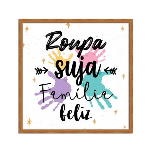 Quadro Decorativo Lavanderia Roupa Suja Família Feliz
