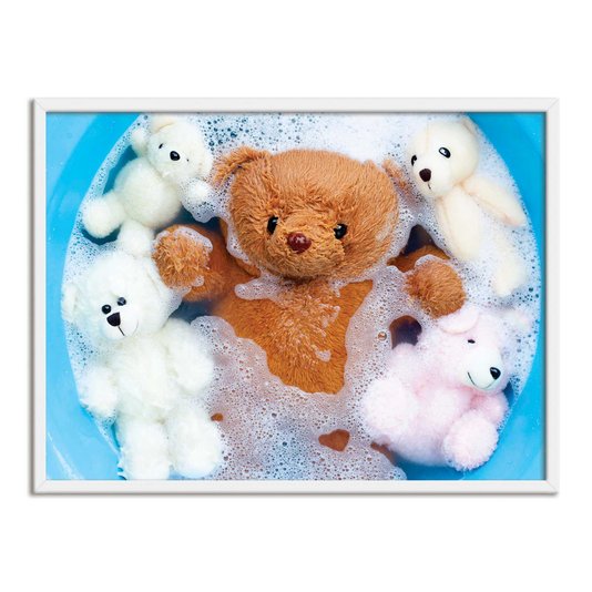 Quadro Decorativo Lavanderia Urso De Pelúcia