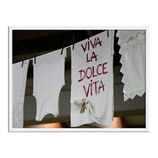 Quadro Decorativo Lavanderia Viva La Dolce Vita