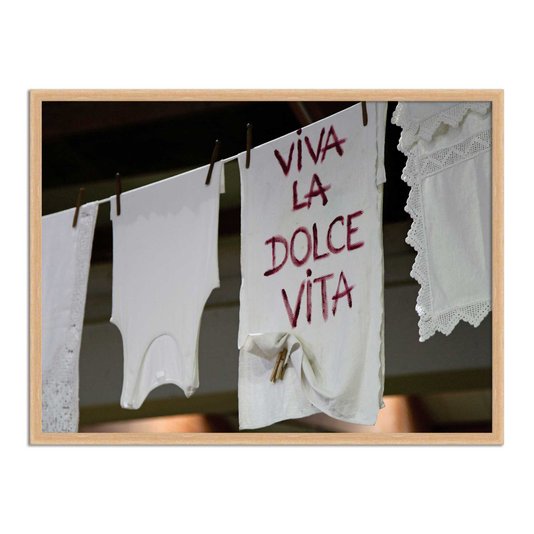 Quadro Decorativo Lavanderia Viva La Dolce Vita