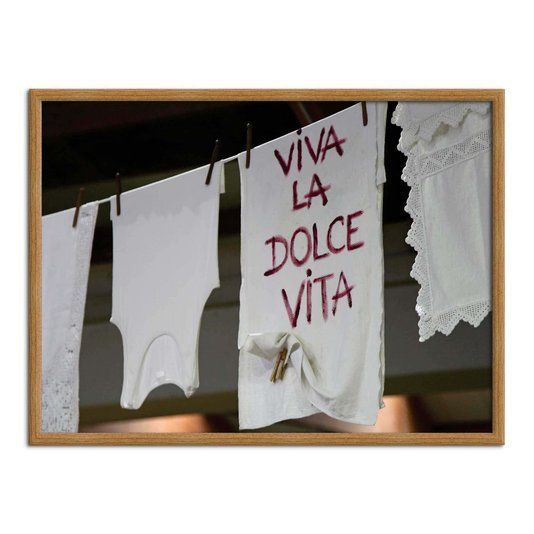 Quadro Decorativo Lavanderia Viva La Dolce Vita
