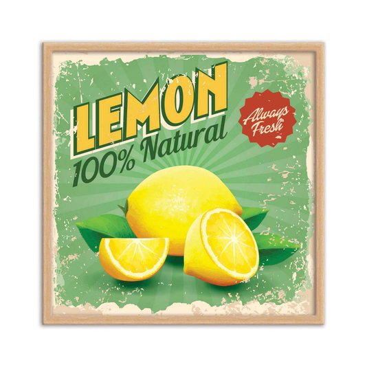 Quadro Decorativo Lemon 100% Natural Always Fresh