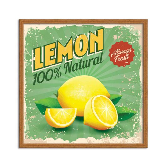 Quadro Decorativo Lemon 100% Natural Always Fresh