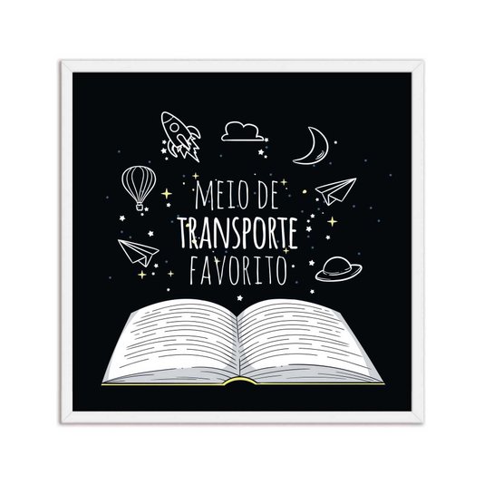 Quadro Decorativo Livro Meio de Transporte Favorito