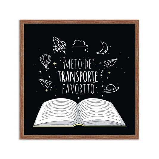 Quadro Decorativo Livro Meio de Transporte Favorito