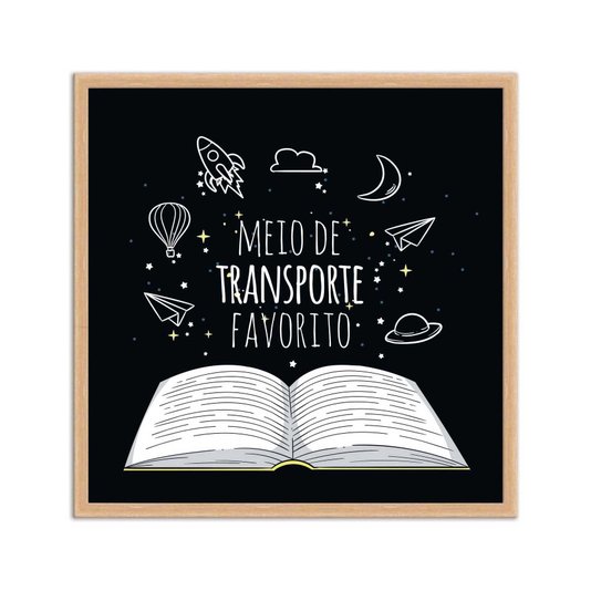 Quadro Decorativo Livro Meio de Transporte Favorito