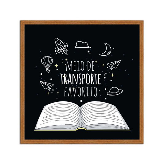 Quadro Decorativo Livro Meio de Transporte Favorito