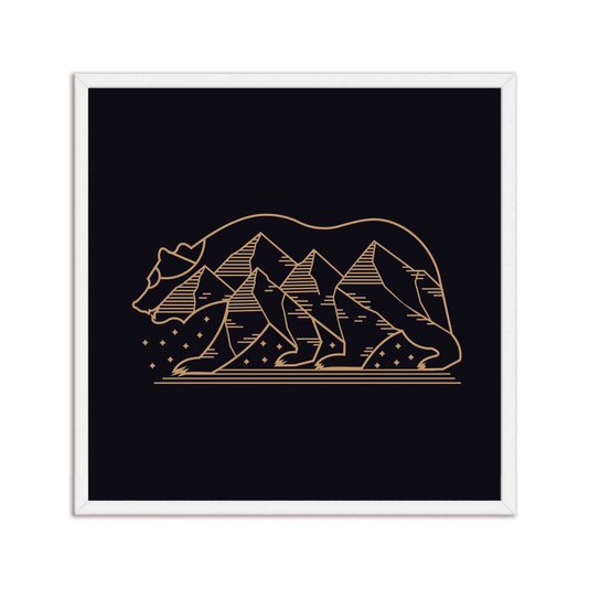 Quadro Decorativo Lobo e Montanha