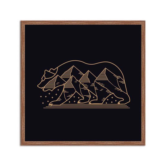 Quadro Decorativo Lobo e Montanha