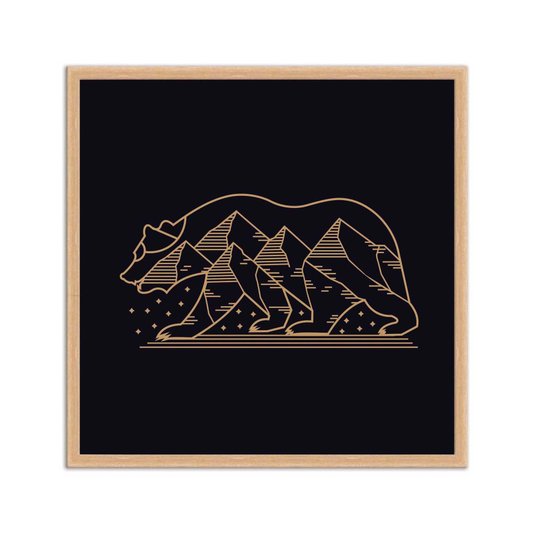 Quadro Decorativo Lobo e Montanha